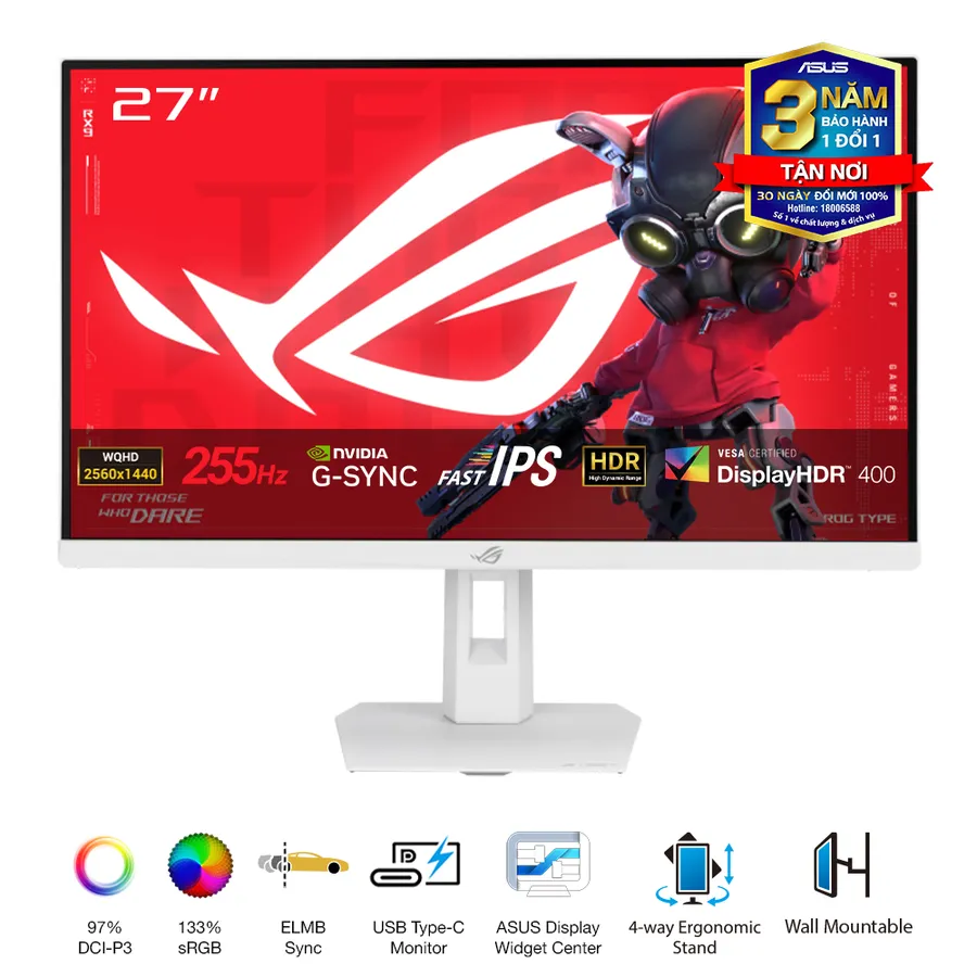 Màn hình ASUS ROG STRIX XG27ACMES-W 27 inch 2K 255Hz Fast IPS