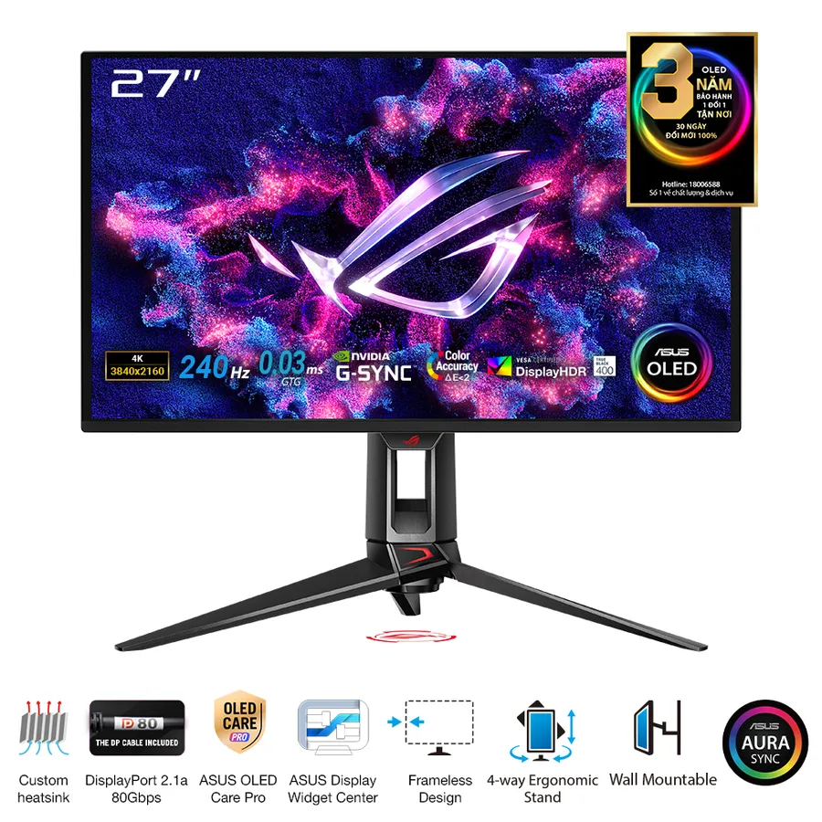 Màn hình ASUS ROG SWIFT OLED PG27UCDM 27 inch 4K 240Hz OLED